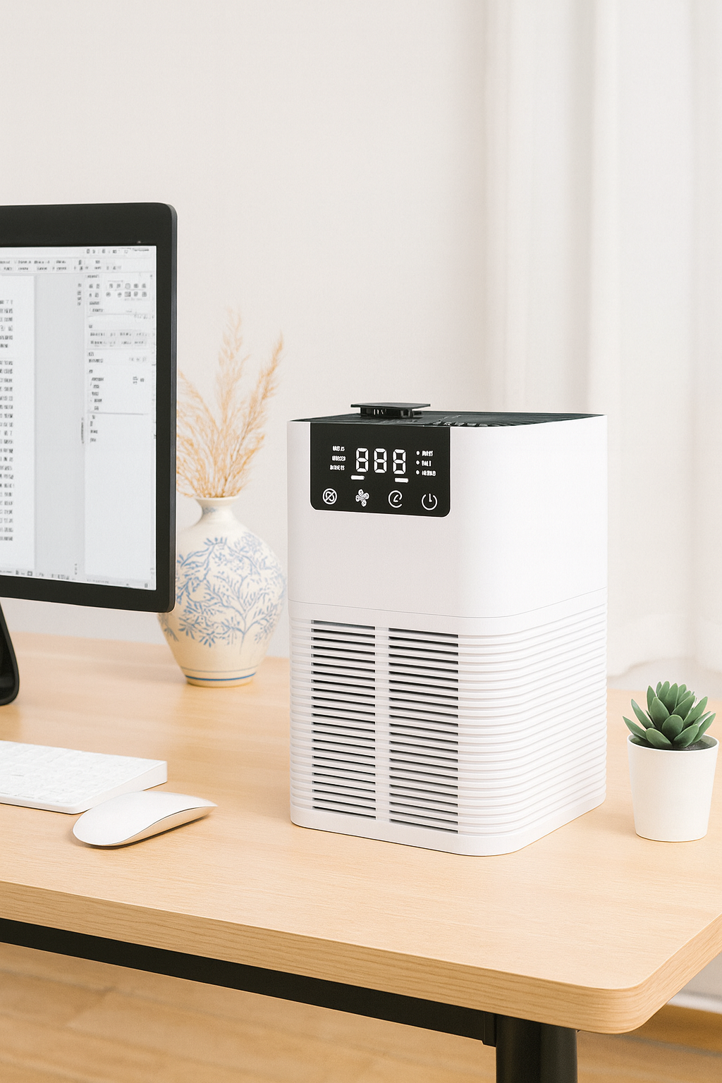 HEPA Air Cleaner + Aromatherapy Diffuser – Quiet Purifier with Negative Ion Freshening for Bedrooms & Offices