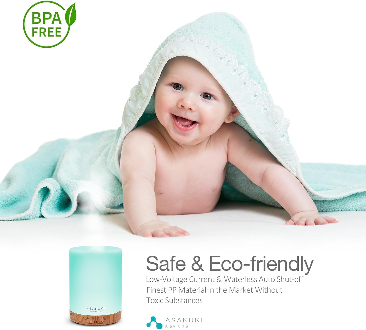 Smart Ultrasonic Essential Oil Diffuser & Humidifier – 300 mL, LED Mood Light, Auto-Shutoff, Quiet Operation — Perfect for Home, Bedroom, Office (Wood-Grain Finish)