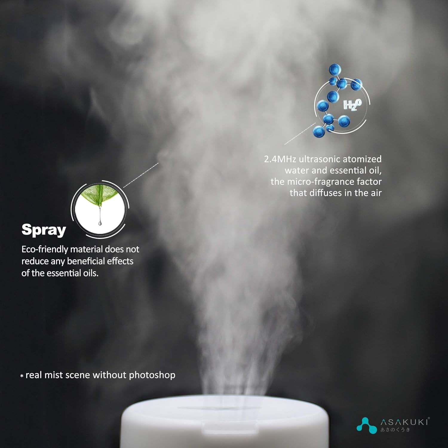 Smart Ultrasonic Essential Oil Diffuser & Humidifier – 300 mL, LED Mood Light, Auto-Shutoff, Quiet Operation — Perfect for Home, Bedroom, Office (Wood-Grain Finish)