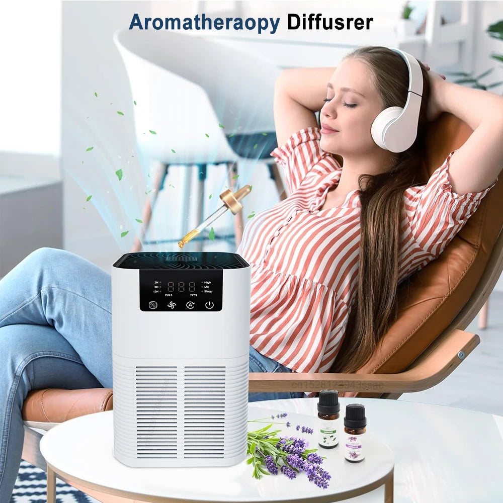 Ultimate Air Purifier & Aromatherapy Diffuser - HEPA Filter for Smoke & Odor Elimination with Negative Ion Technology