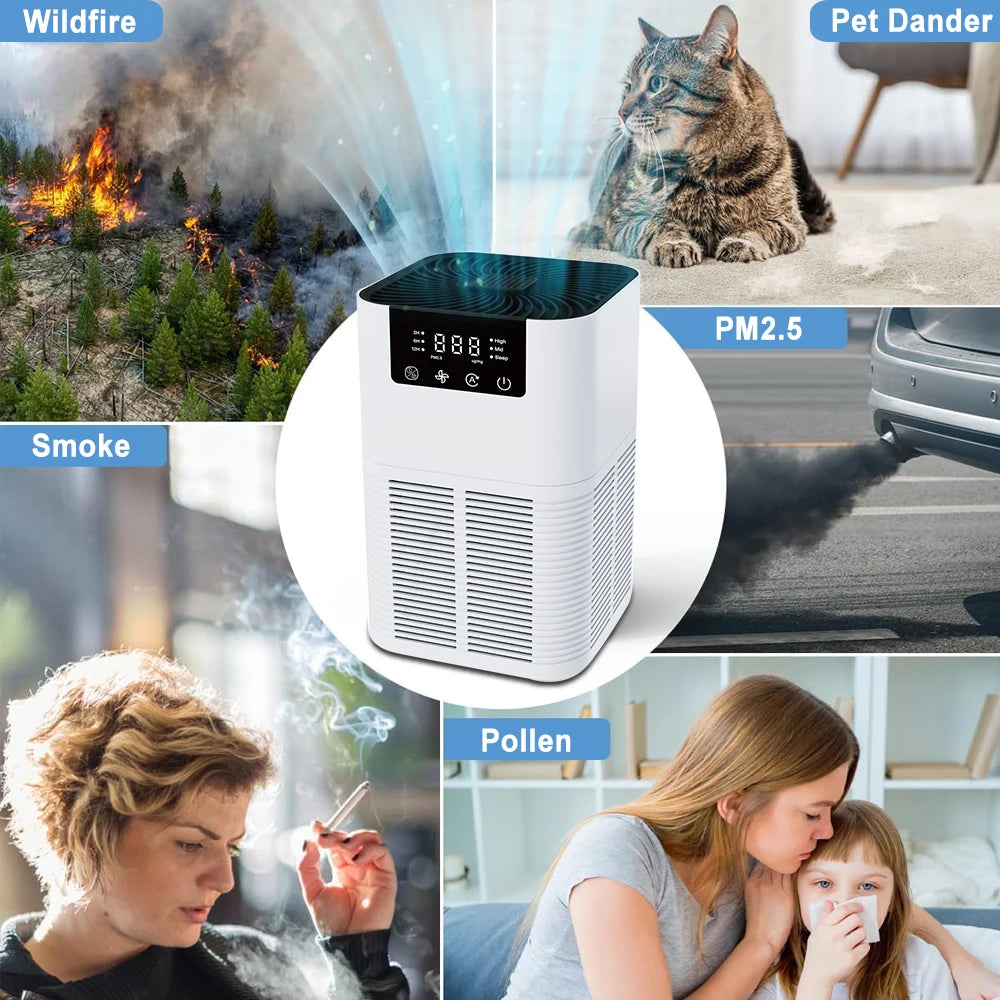 Ultimate Air Purifier & Aromatherapy Diffuser - HEPA Filter for Smoke & Odor Elimination with Negative Ion Technology