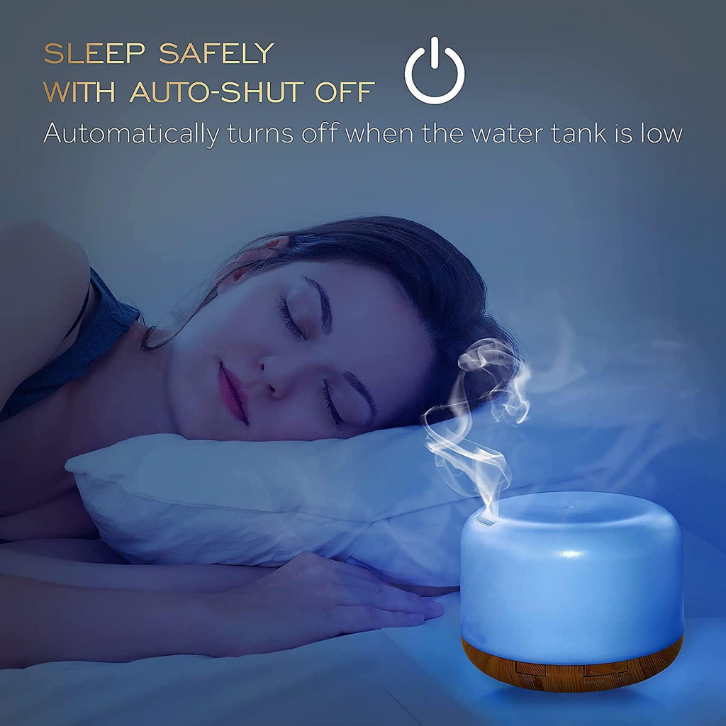 300Ml Ultrasonic Oil Diffuser and Humidifier with Remote - Aromatherapy Vaporizer with Auto-Off and 7 Color Changing LED Lights for Home, Office, and Large Bedrooms